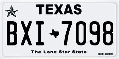TX license plate BXI7098