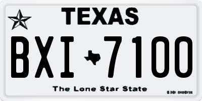 TX license plate BXI7100