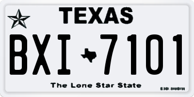 TX license plate BXI7101