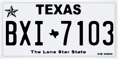 TX license plate BXI7103