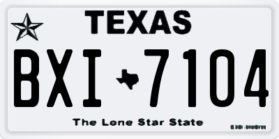 TX license plate BXI7104