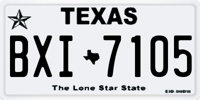 TX license plate BXI7105