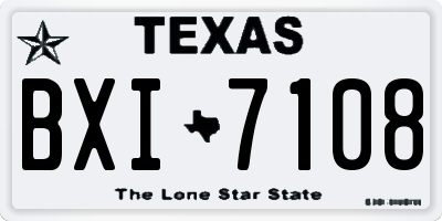 TX license plate BXI7108