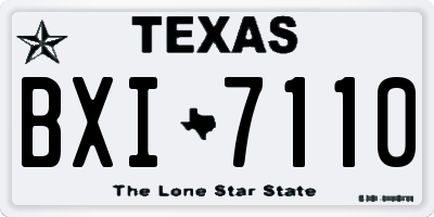 TX license plate BXI7110