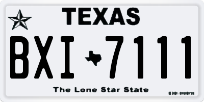 TX license plate BXI7111