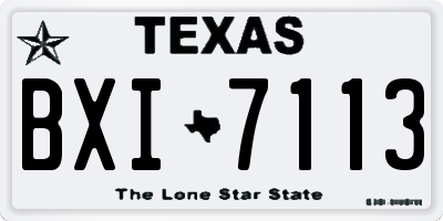 TX license plate BXI7113