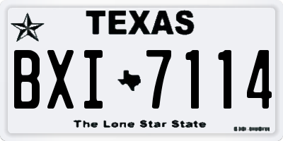 TX license plate BXI7114