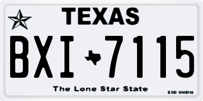 TX license plate BXI7115