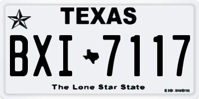 TX license plate BXI7117