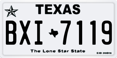 TX license plate BXI7119