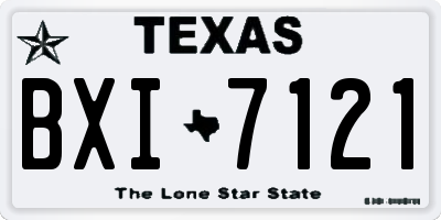 TX license plate BXI7121