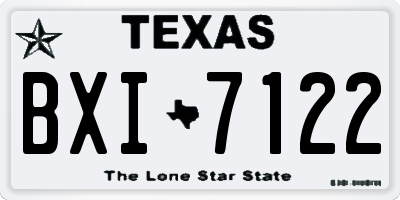 TX license plate BXI7122