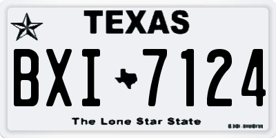 TX license plate BXI7124