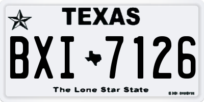 TX license plate BXI7126