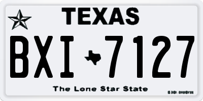 TX license plate BXI7127