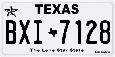TX license plate BXI7128
