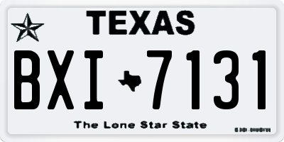 TX license plate BXI7131
