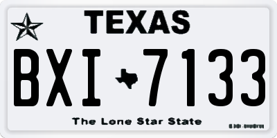 TX license plate BXI7133
