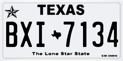 TX license plate BXI7134