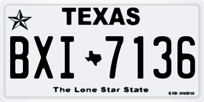 TX license plate BXI7136