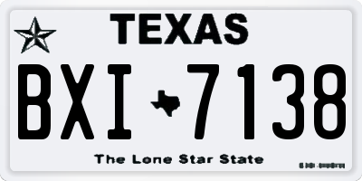 TX license plate BXI7138
