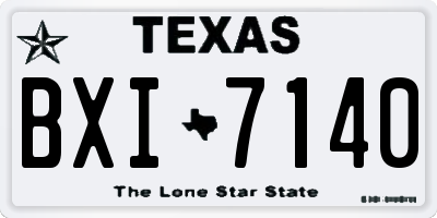 TX license plate BXI7140