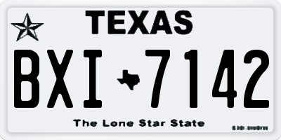 TX license plate BXI7142