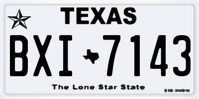 TX license plate BXI7143