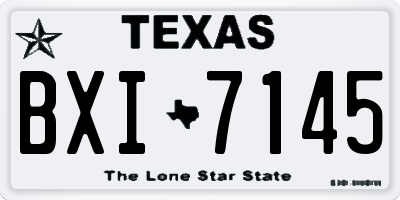 TX license plate BXI7145