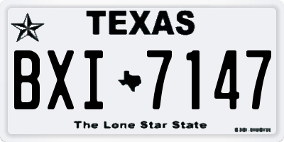 TX license plate BXI7147