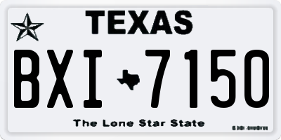 TX license plate BXI7150