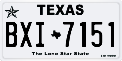 TX license plate BXI7151