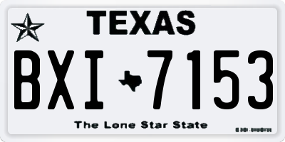TX license plate BXI7153