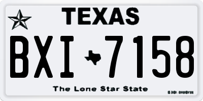 TX license plate BXI7158