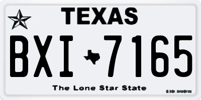 TX license plate BXI7165
