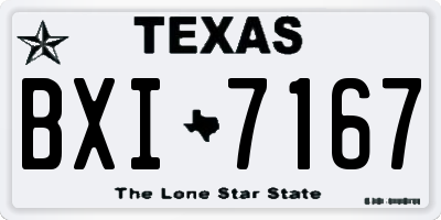 TX license plate BXI7167