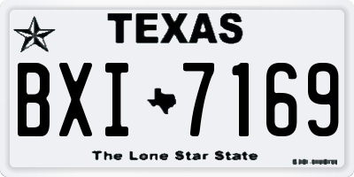 TX license plate BXI7169