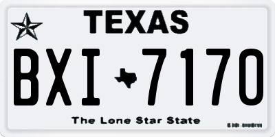 TX license plate BXI7170