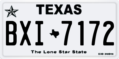 TX license plate BXI7172