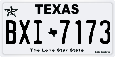 TX license plate BXI7173