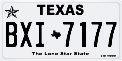 TX license plate BXI7177