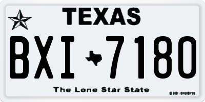 TX license plate BXI7180