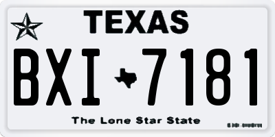 TX license plate BXI7181