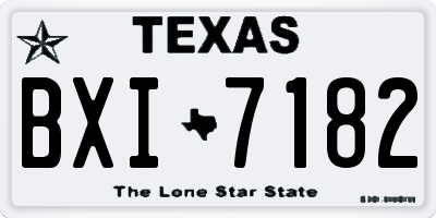 TX license plate BXI7182