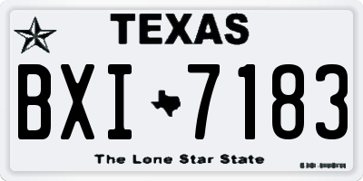 TX license plate BXI7183