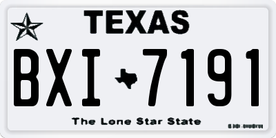 TX license plate BXI7191