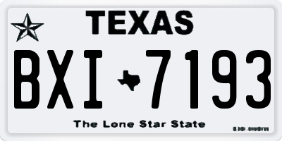 TX license plate BXI7193