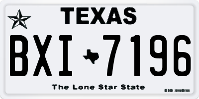 TX license plate BXI7196