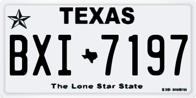 TX license plate BXI7197