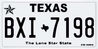 TX license plate BXI7198
